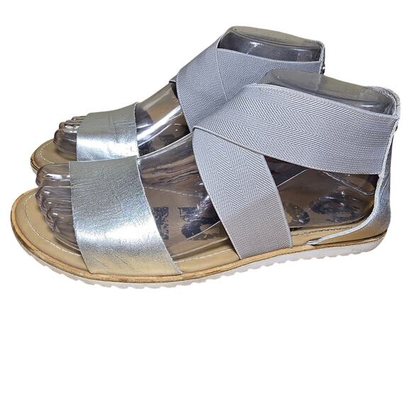 Sorel Ella II NL3202-034 Womens Gray Leather Casual Elastic Strappy Flats US 7 - Picture 5 of 10